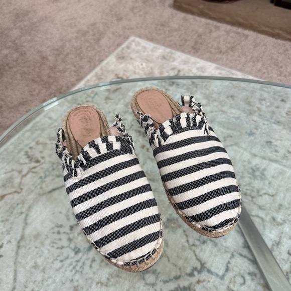 Kate Spade Striped Black and White Laila Espadrille Mules Women’s Size 8 - Picture 6 of 10